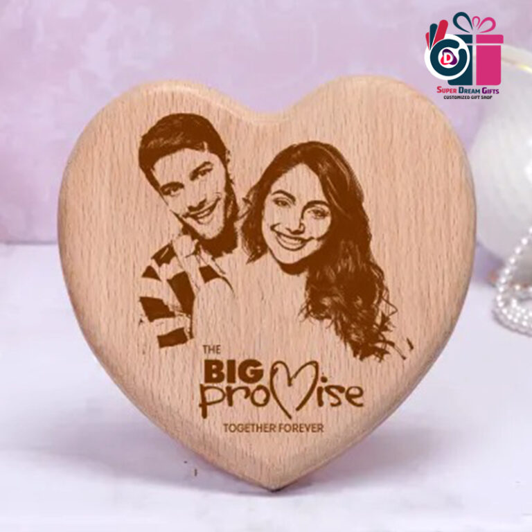 Engrved Wood Heart Shape -1