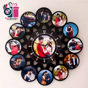 Personalized Wooden Clock_with 13 Photos
